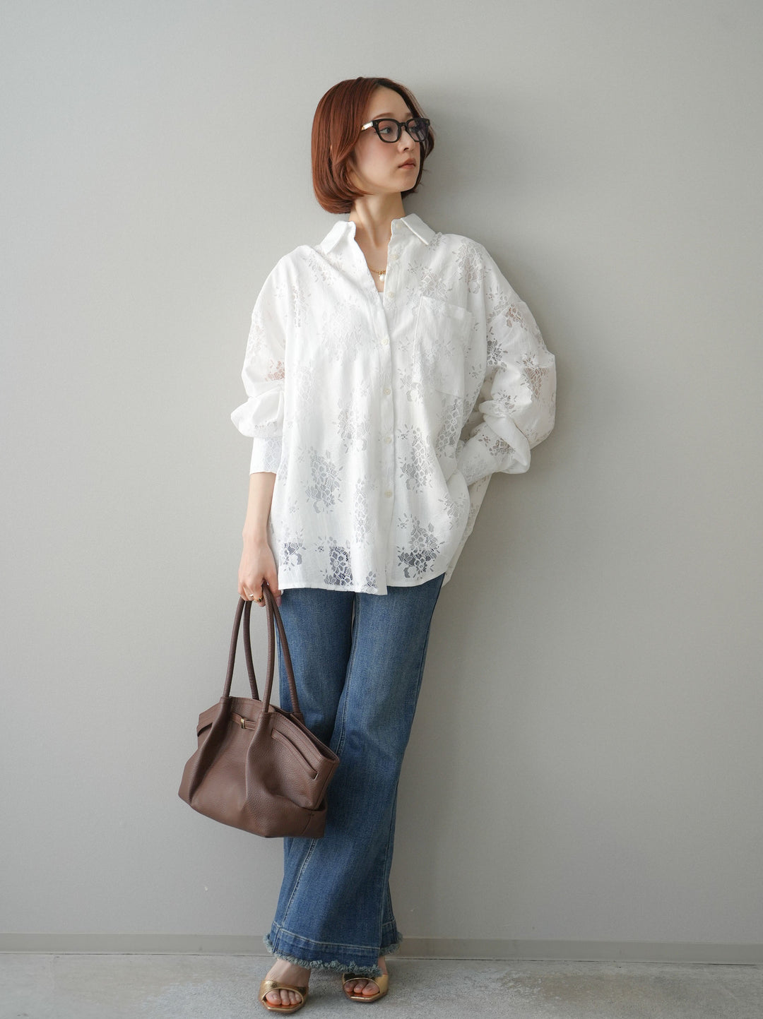 [予約]フリンジデザインセミフレアデニム/blue