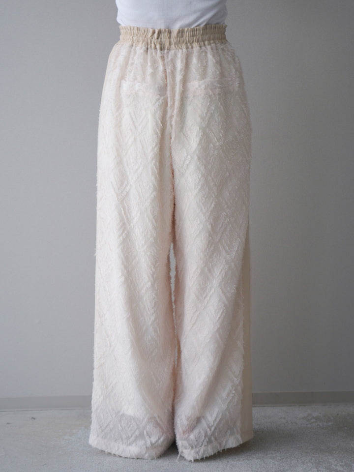 [予約]フリンジイージーストレートパンツ/ivory
