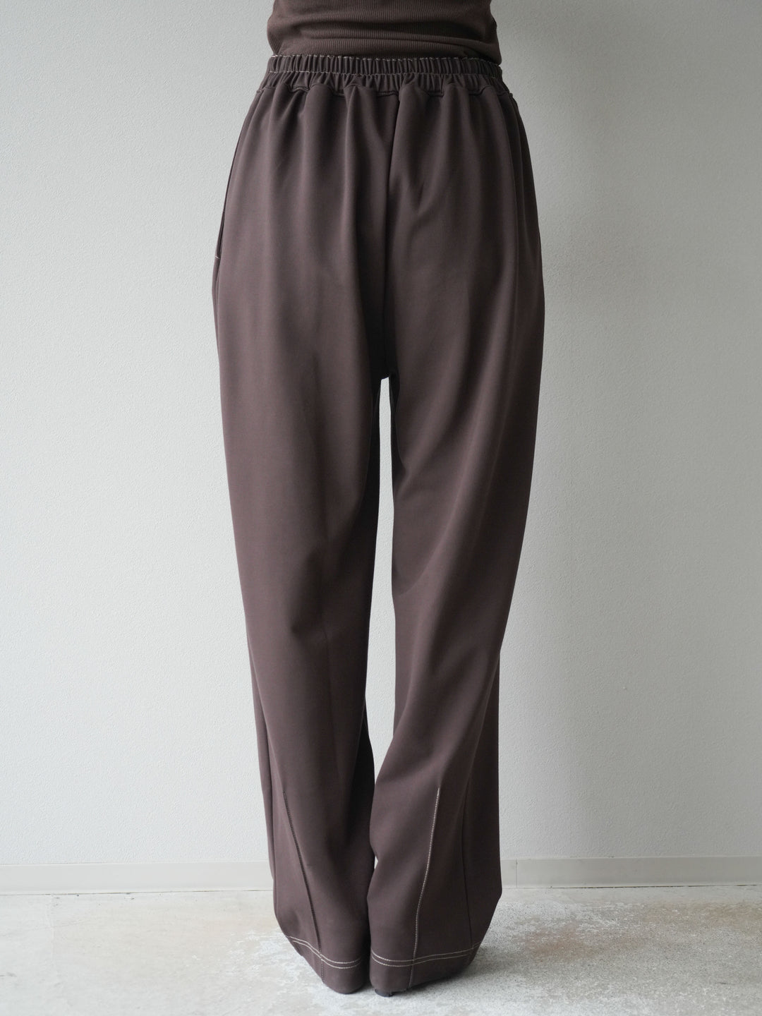 [予約]ステッチポンチライクパンツ/ブラウン