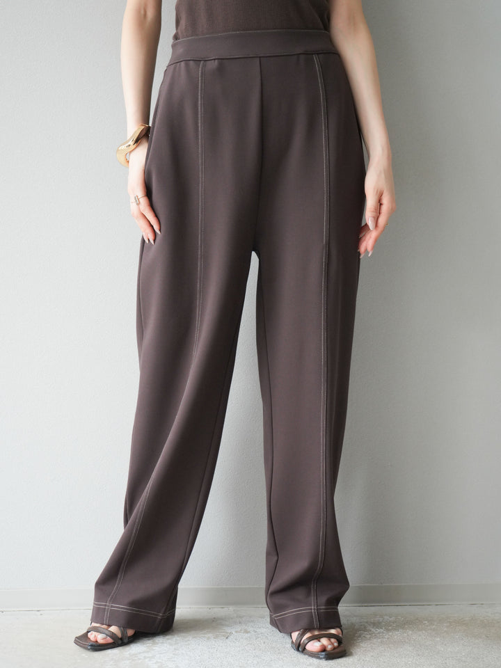 [予約]ステッチポンチライクパンツ/ブラウン