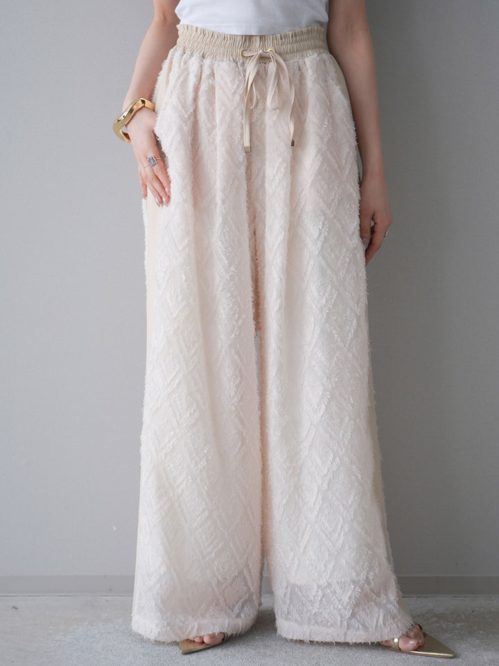 [予約]フリンジイージーストレートパンツ/ivory