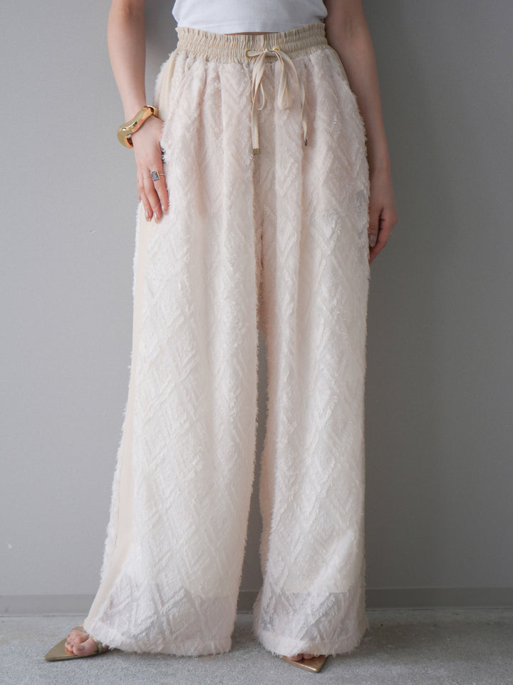 [予約]フリンジイージーストレートパンツ/ivory