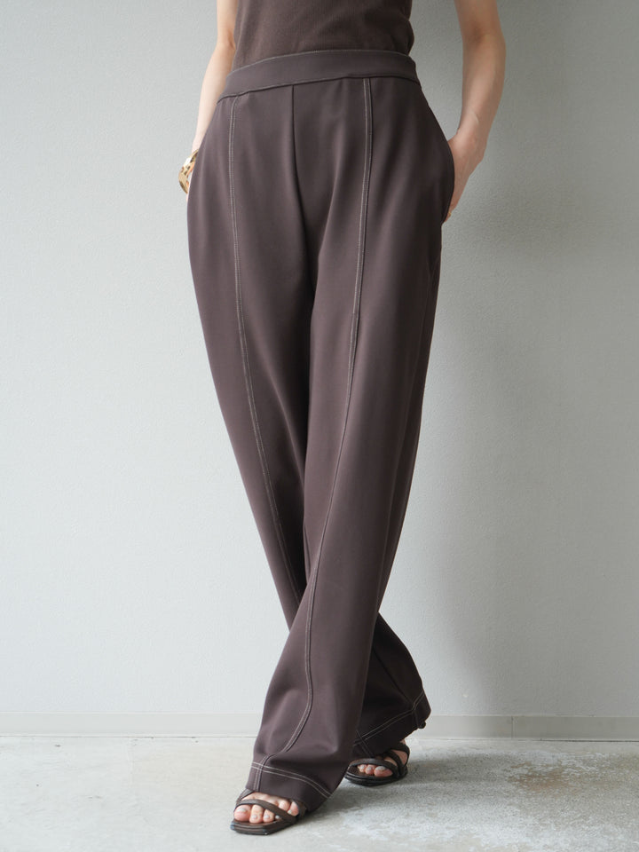 [予約]ステッチポンチライクパンツ/ブラウン