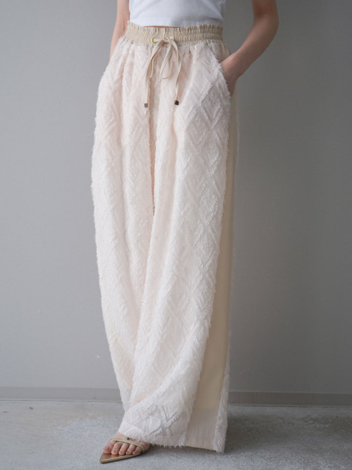 [予約]フリンジイージーストレートパンツ/ivory