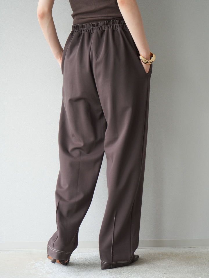 [予約]ステッチポンチライクパンツ/ブラウン