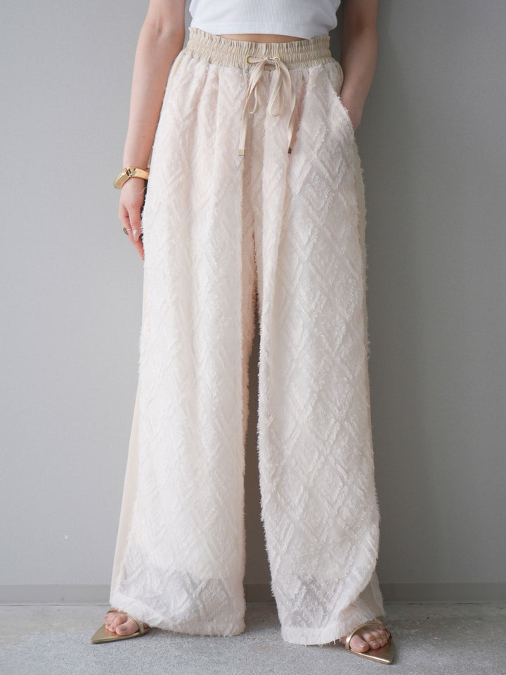 [予約]フリンジイージーストレートパンツ/ivory