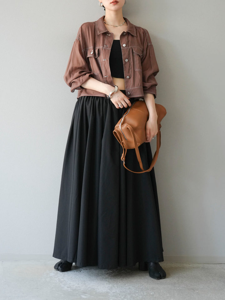 [SET] 縫合透視短外套 + 寬大蓬蓬裙 (2 套)