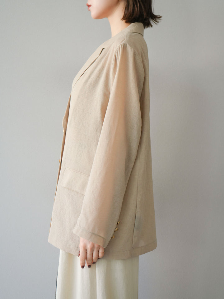 [予約]ゴールドボタンシアージャケット/ベージュ