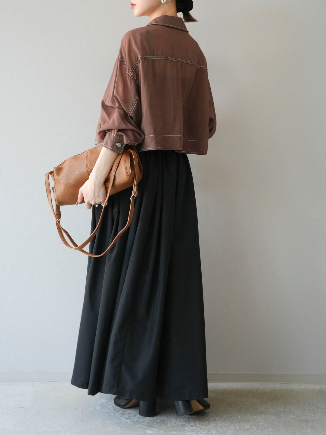 [SET] 縫合透視短外套 + 寬大蓬蓬裙 (2 套)