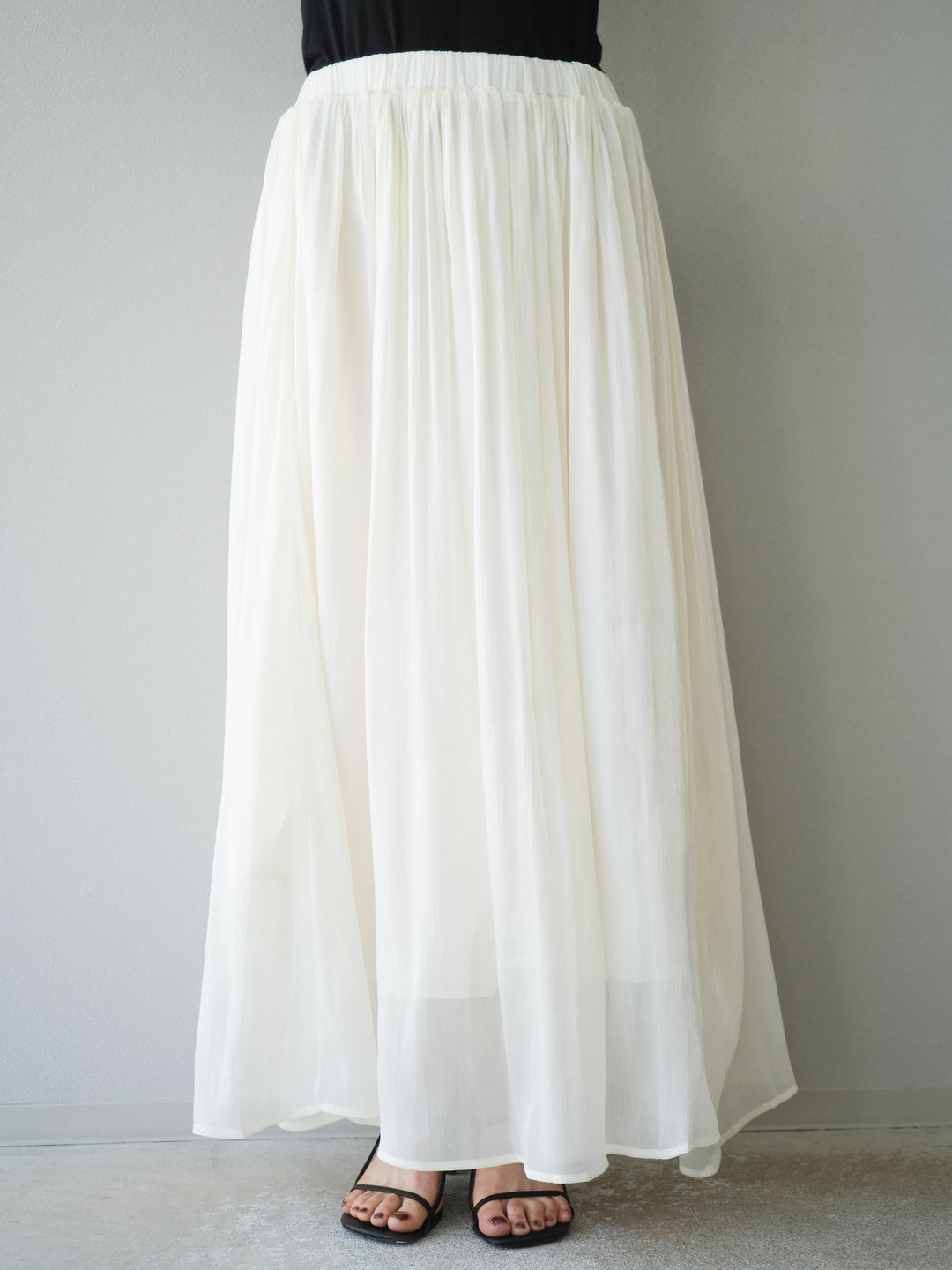 [SET]ノースリーブトップス＆シャイニーフレアスカートSET UP/(2set)