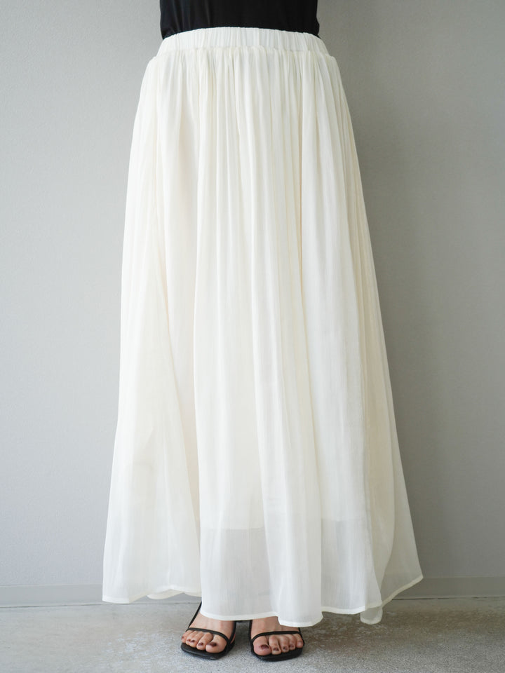 [SET]ノースリーブトップス＆シャイニーフレアスカートSET UP/(2set)