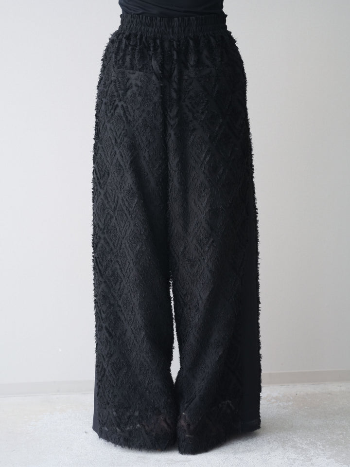 [予約]フリンジイージーストレートパンツ/black