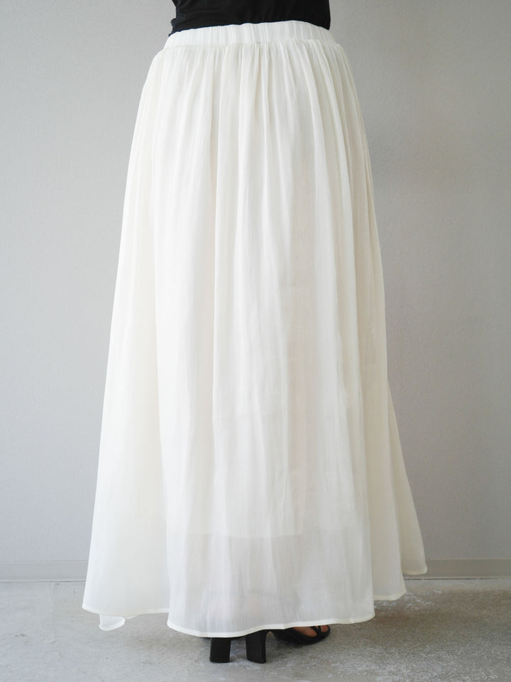 [SET]ノースリーブトップス＆シャイニーフレアスカートSET UP/(2set)