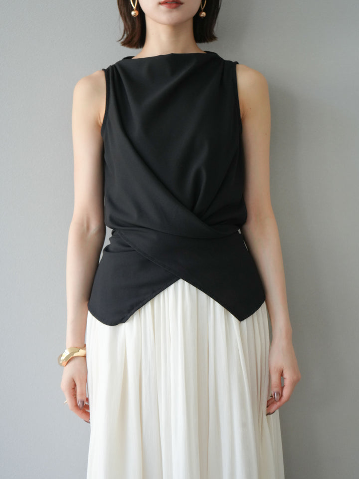 [SET]ノースリーブトップス＆シャイニーフレアスカートSET UP/(2set)