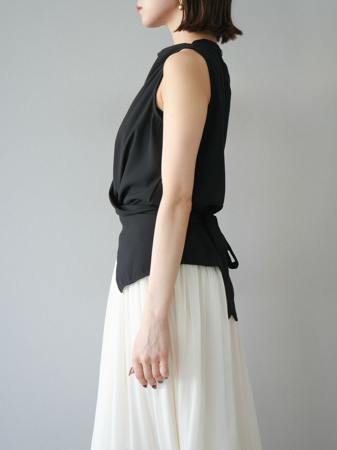 [SET]ノースリーブトップス＆シャイニーフレアスカートSET UP/(2set)