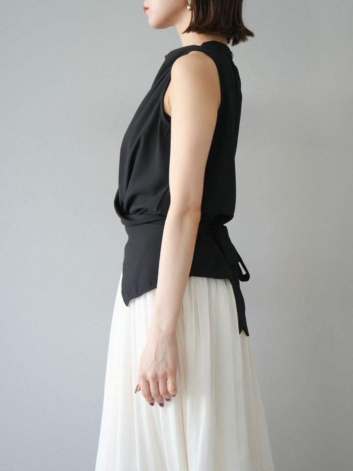 [SET]ノースリーブトップス＆シャイニーフレアスカートSET UP/(2set)