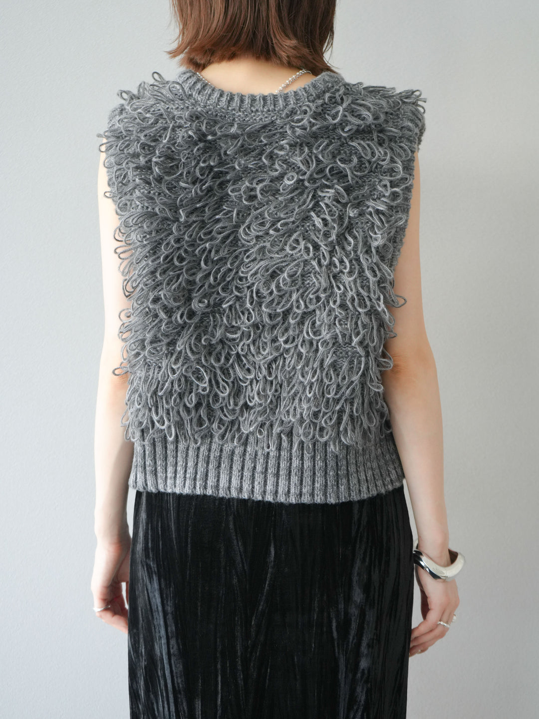 [予約]ループデザインホックベスト /チャコール