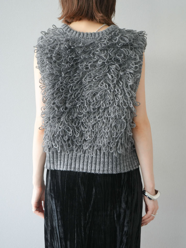 [予約]ループデザインホックベスト /チャコール