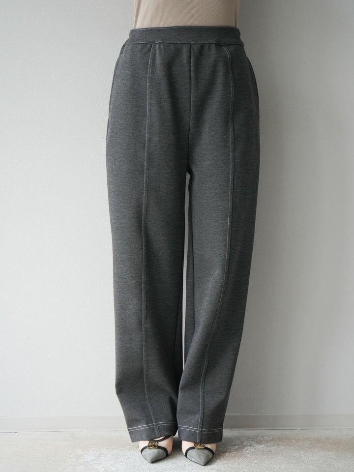 [予約]ステッチポンチライクパンツ/チャコール