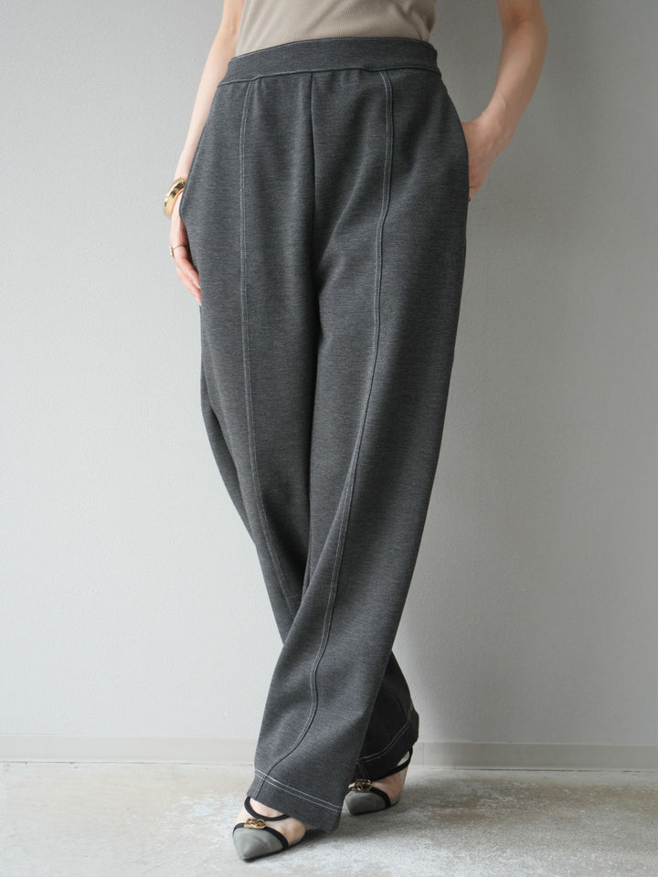 [予約]ステッチポンチライクパンツ/チャコール