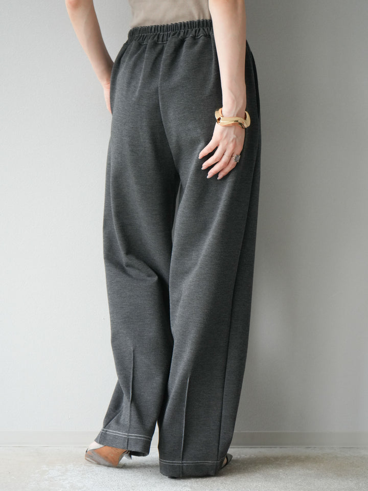 [予約]ステッチポンチライクパンツ/チャコール