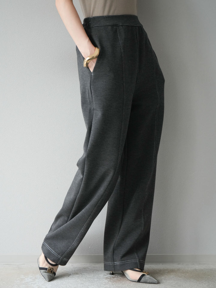 [予約]ステッチポンチライクパンツ/チャコール