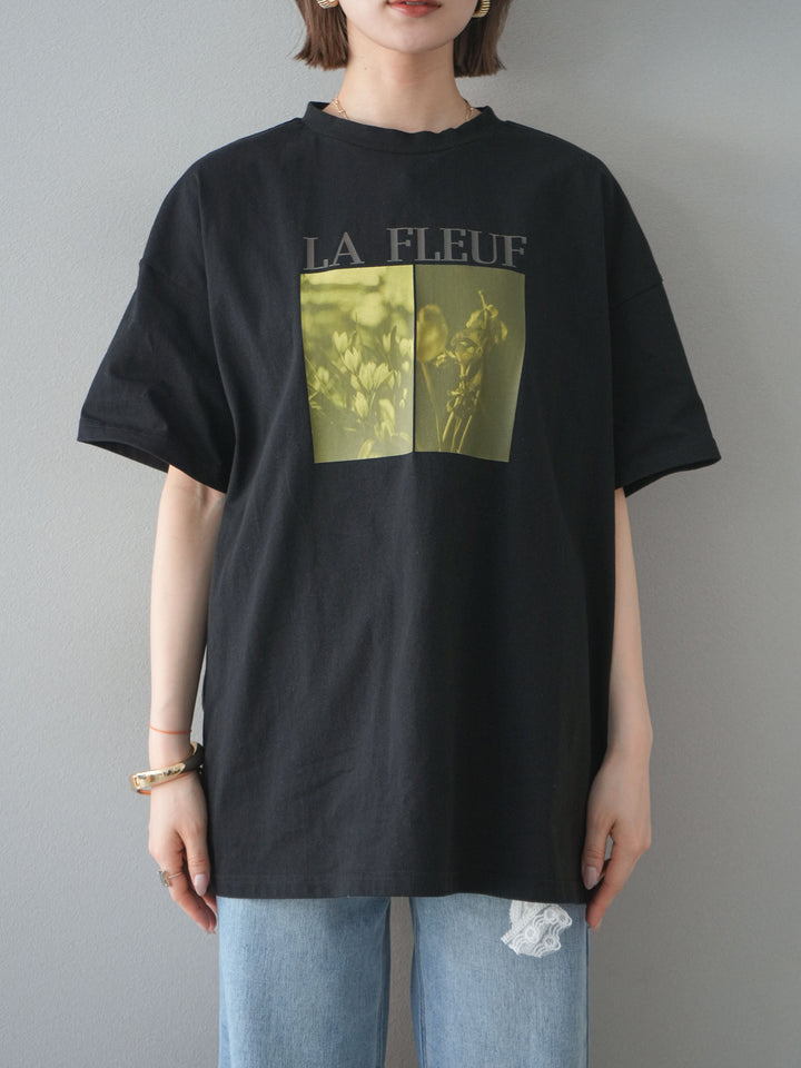 [予約]カラープリントビッグTシャツ/ブラック2