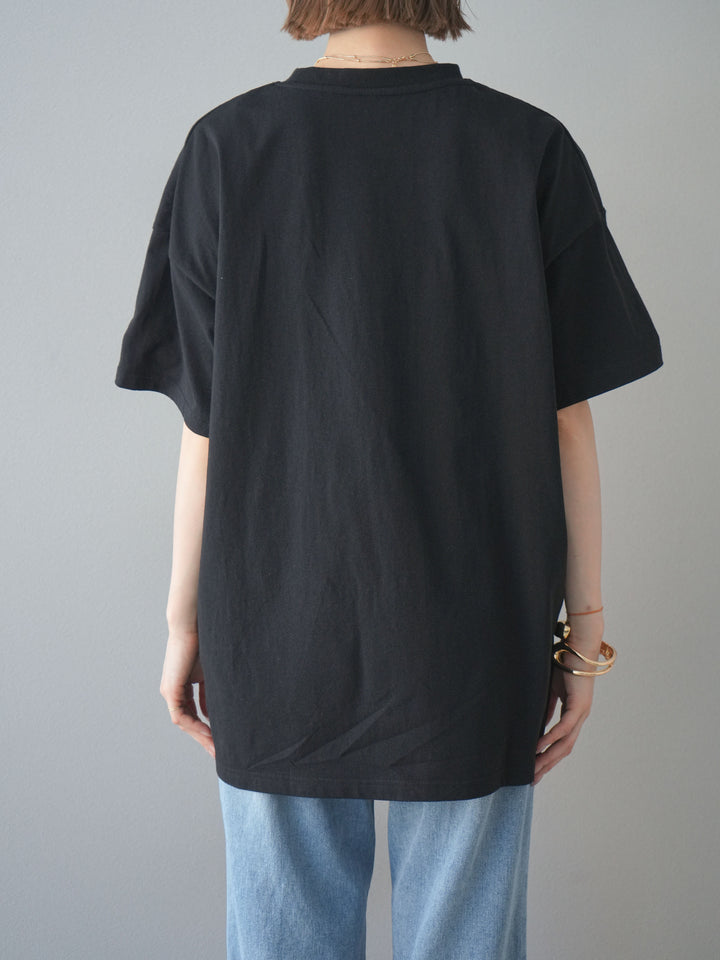 [予約]カラープリントビッグTシャツ/ブラック2