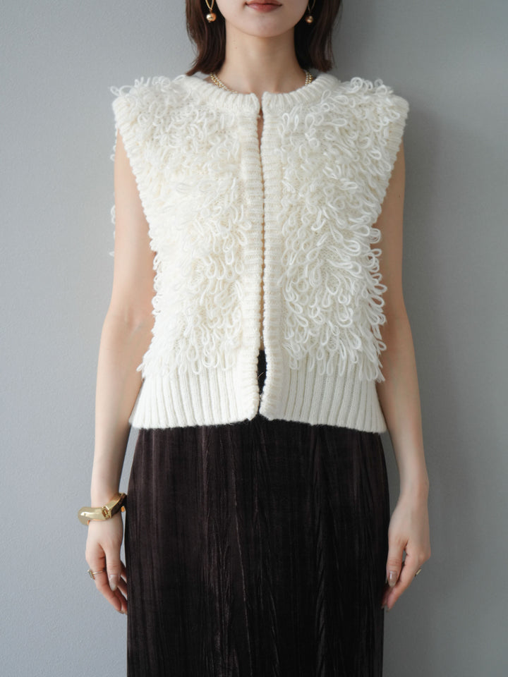 [予約]ループデザインホックベスト /アイボリー