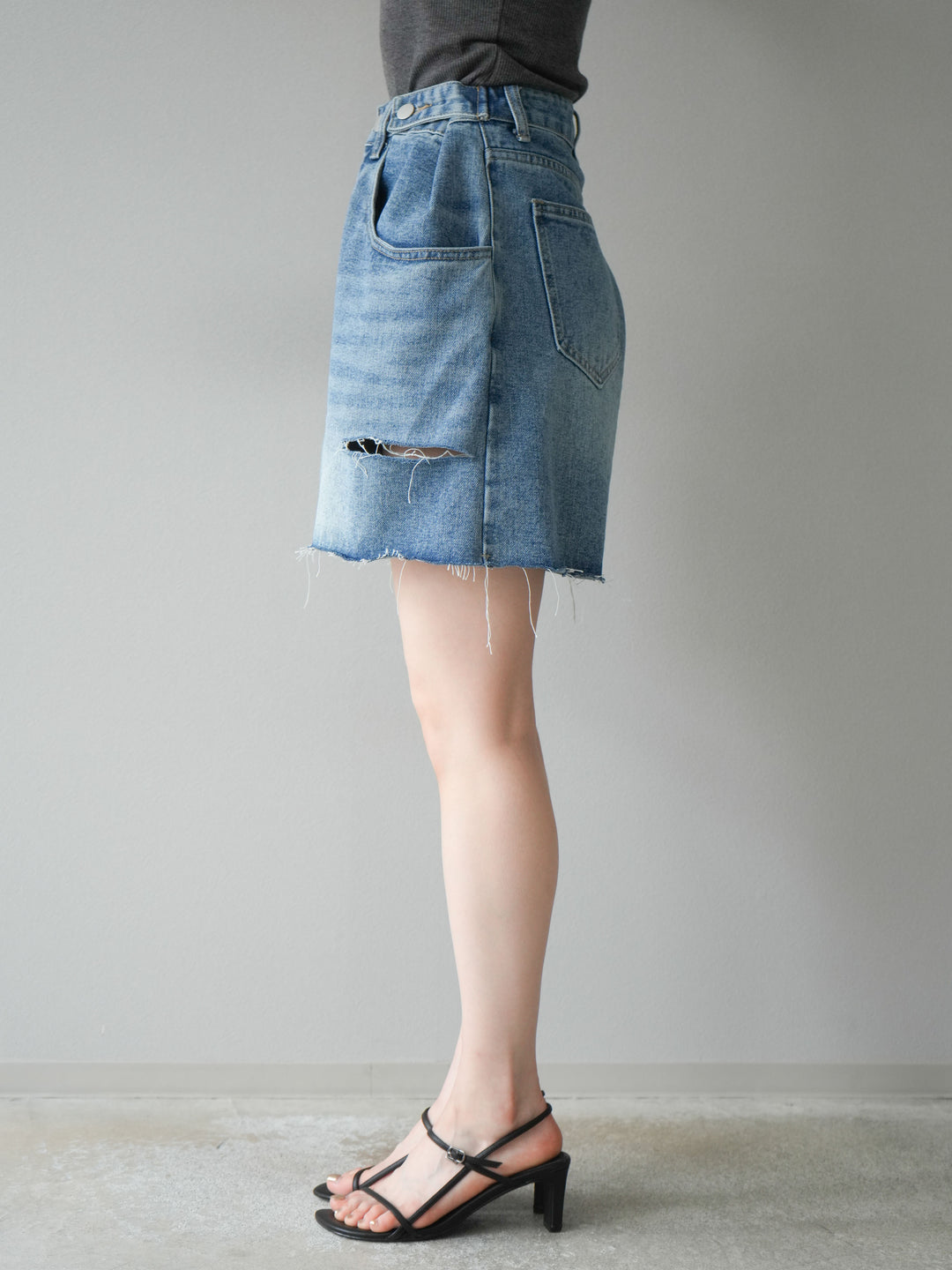 【預購】寬鬆半身牛仔褲/藍色