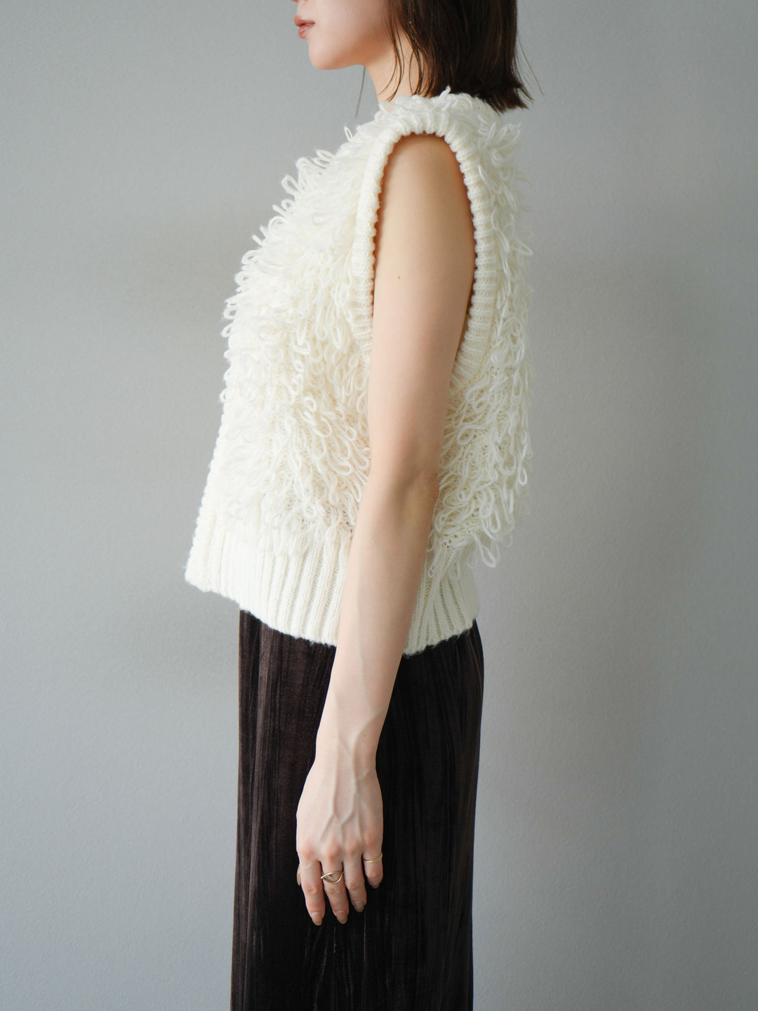 [予約]ループデザインホックベスト /アイボリー