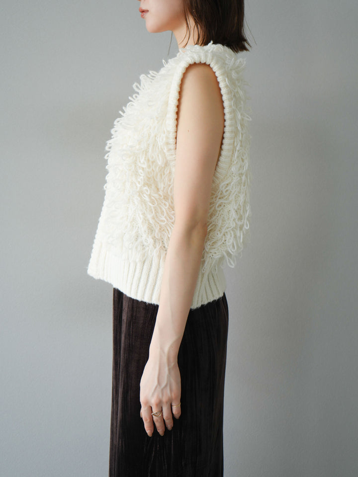 [予約]ループデザインホックベスト /アイボリー