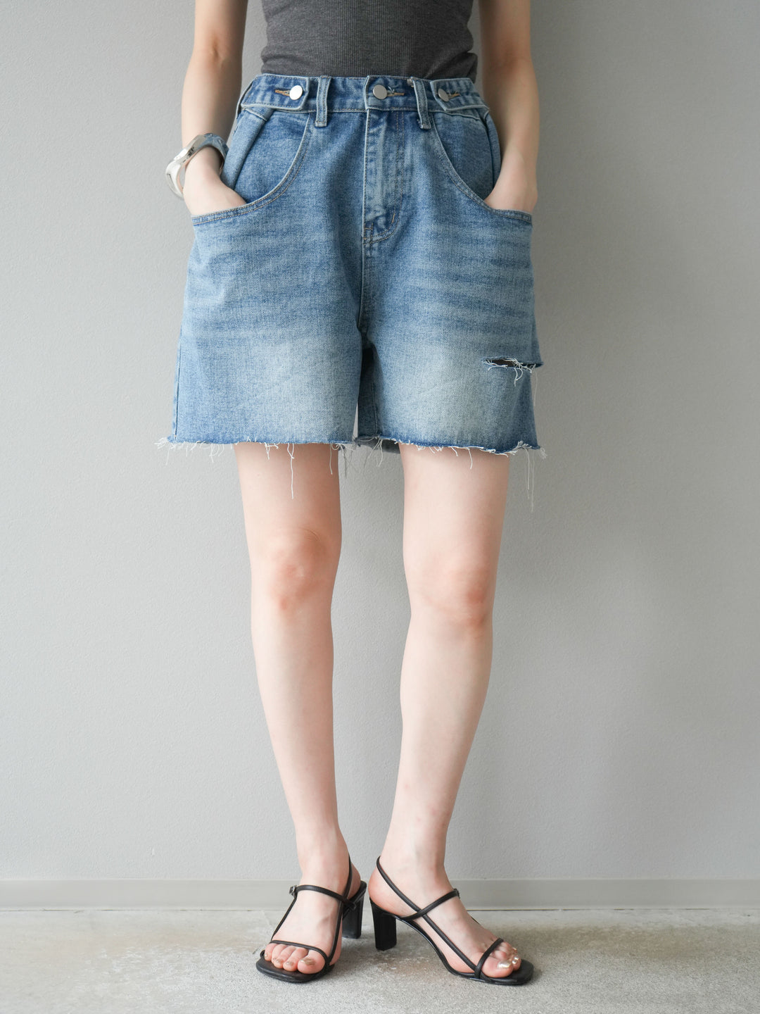 【預購】寬鬆半身牛仔褲/藍色