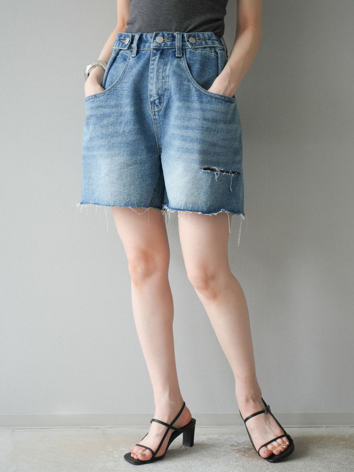 【預購】寬鬆半身牛仔褲/藍色