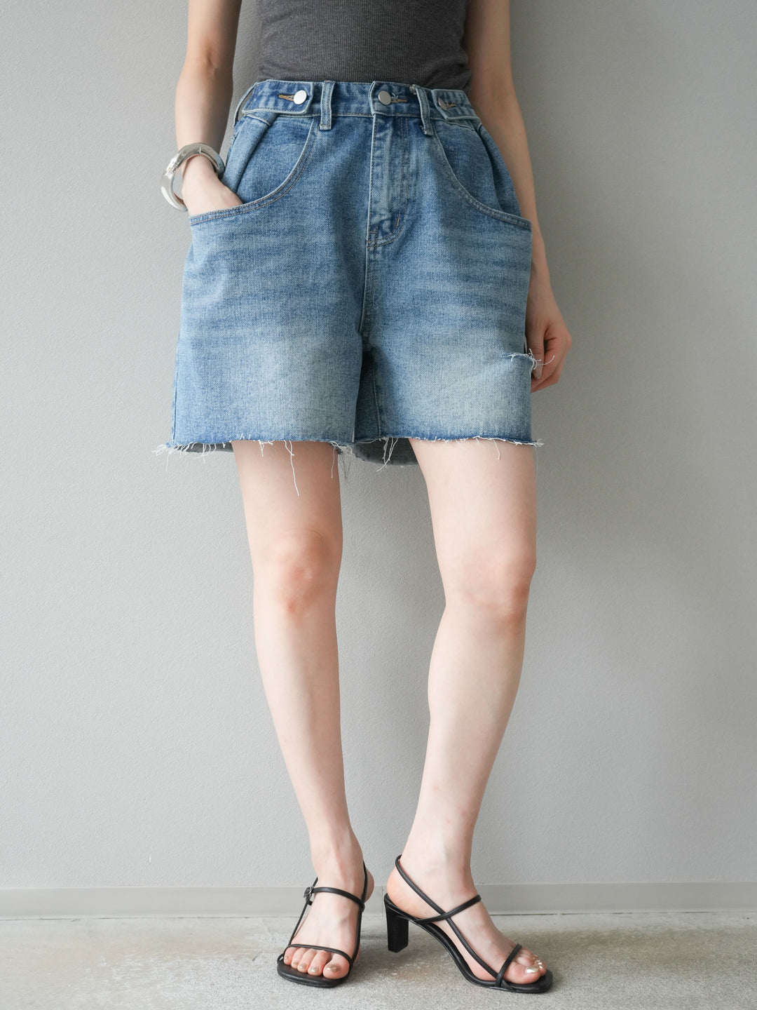 【預購】寬鬆半身牛仔褲/藍色