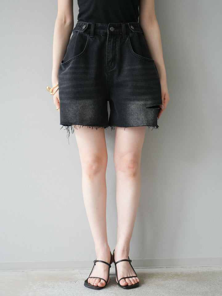 【預購】寬鬆半身牛仔褲/黑色