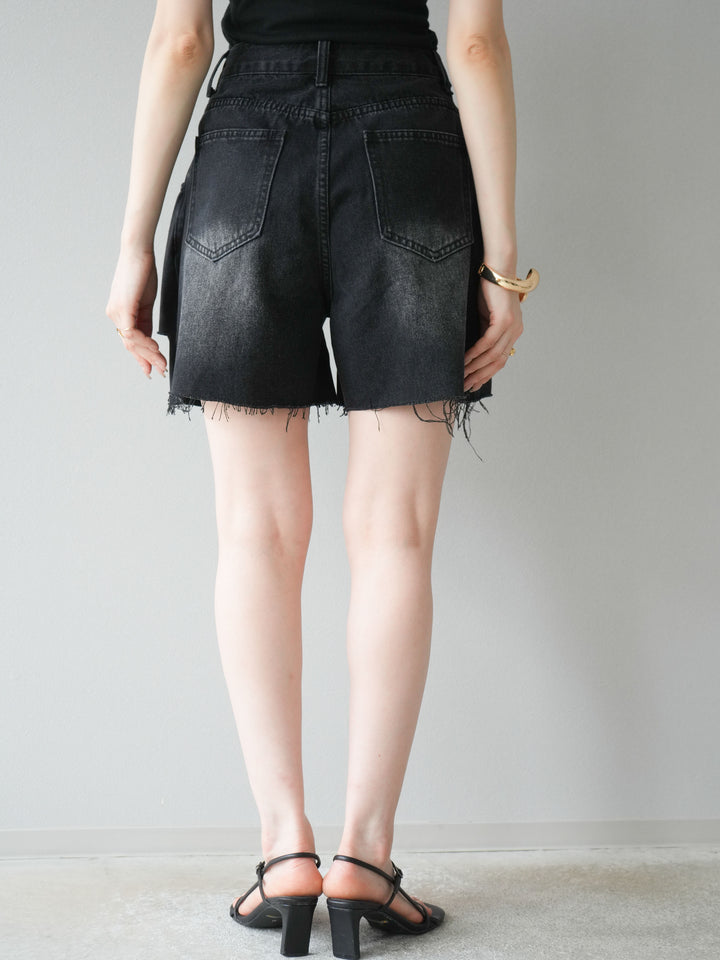 【預購】寬鬆半身牛仔褲/黑色