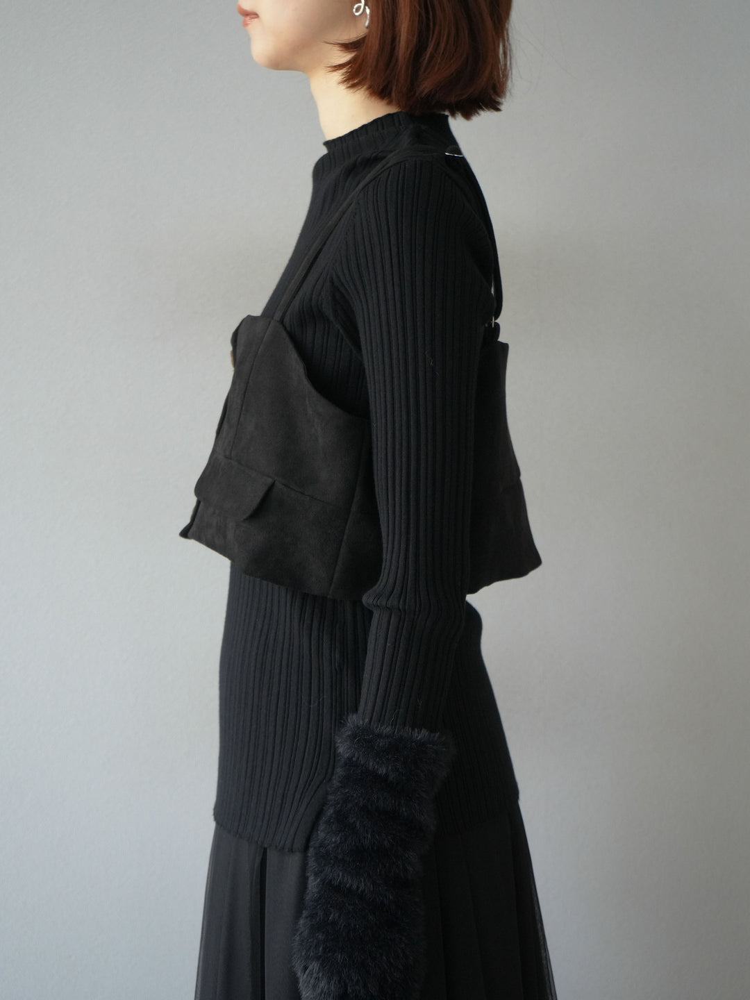 [予約]スウェードビスチェ/ブラック