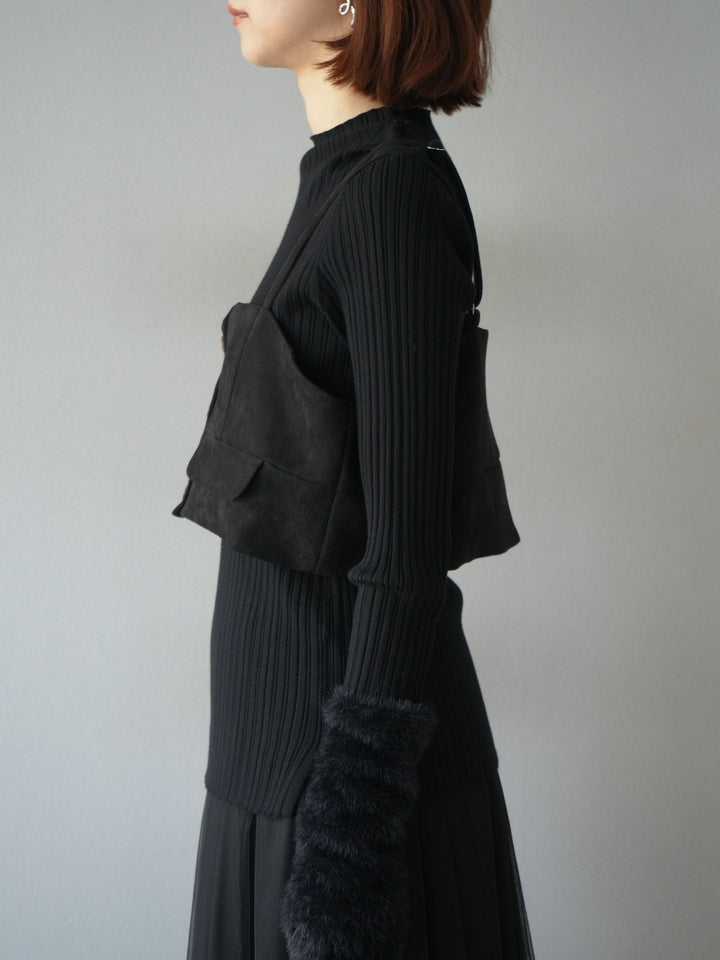 [予約]スウェードビスチェ/ブラック