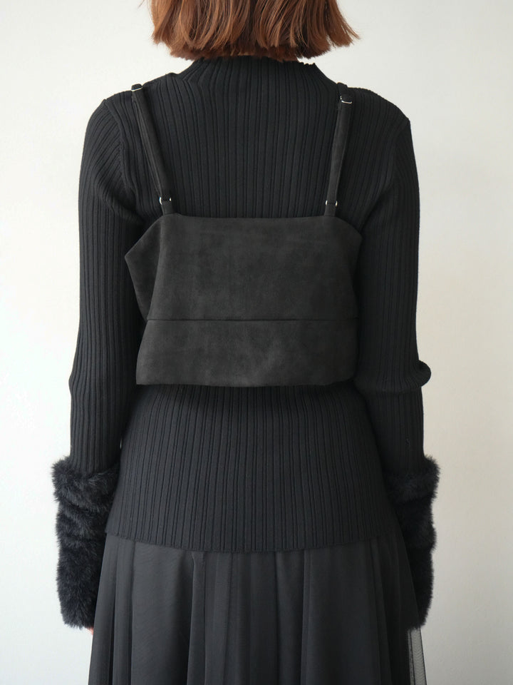 [予約]スウェードビスチェ/ブラック