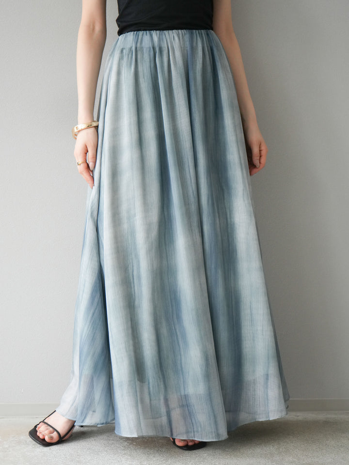 【預購】Nuance 透視喇叭裙/綠色