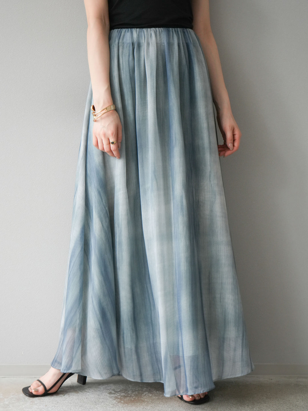 【預購】Nuance 透視喇叭裙/綠色