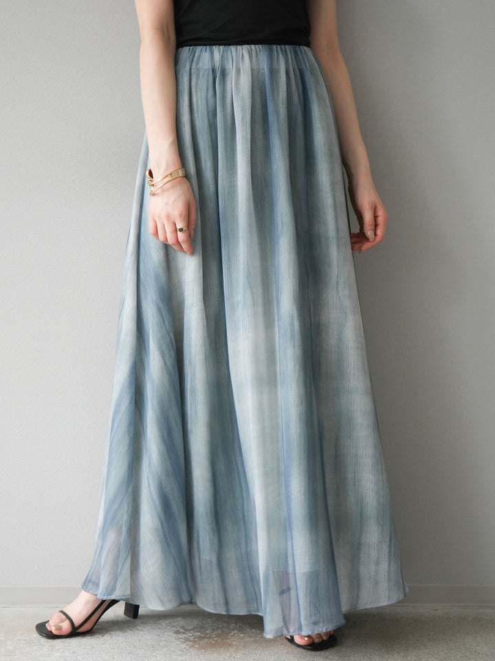 【預購】Nuance 透視喇叭裙/綠色