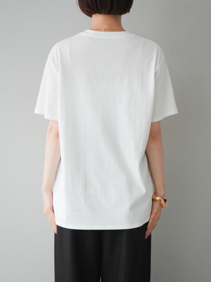 【預購】花朵照片T卹/米白色