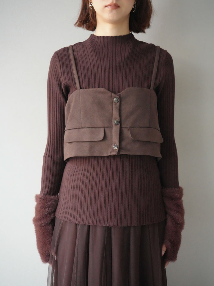 [予約]スウェードビスチェ/ブラウン