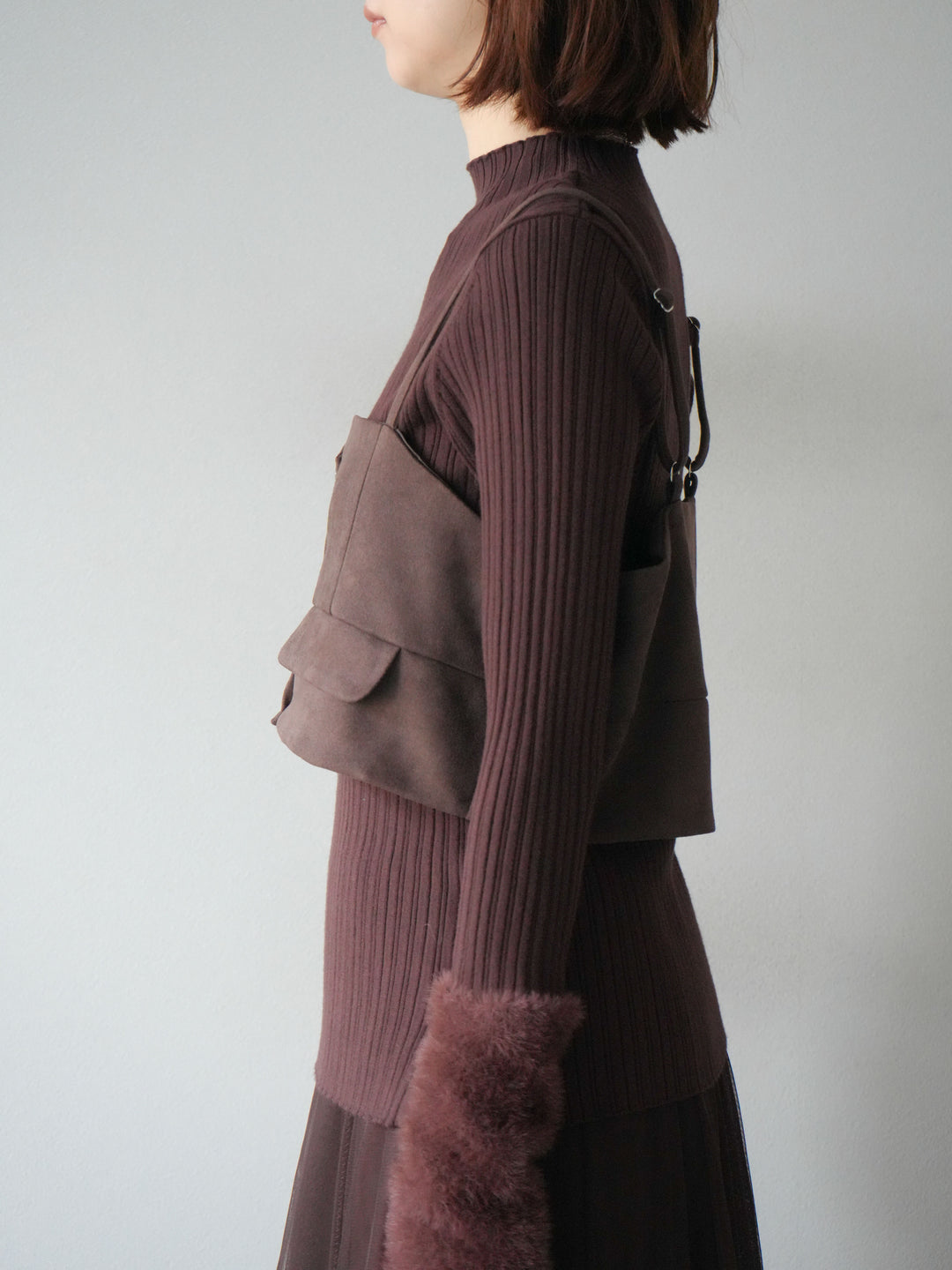 [予約]スウェードビスチェ/ブラウン