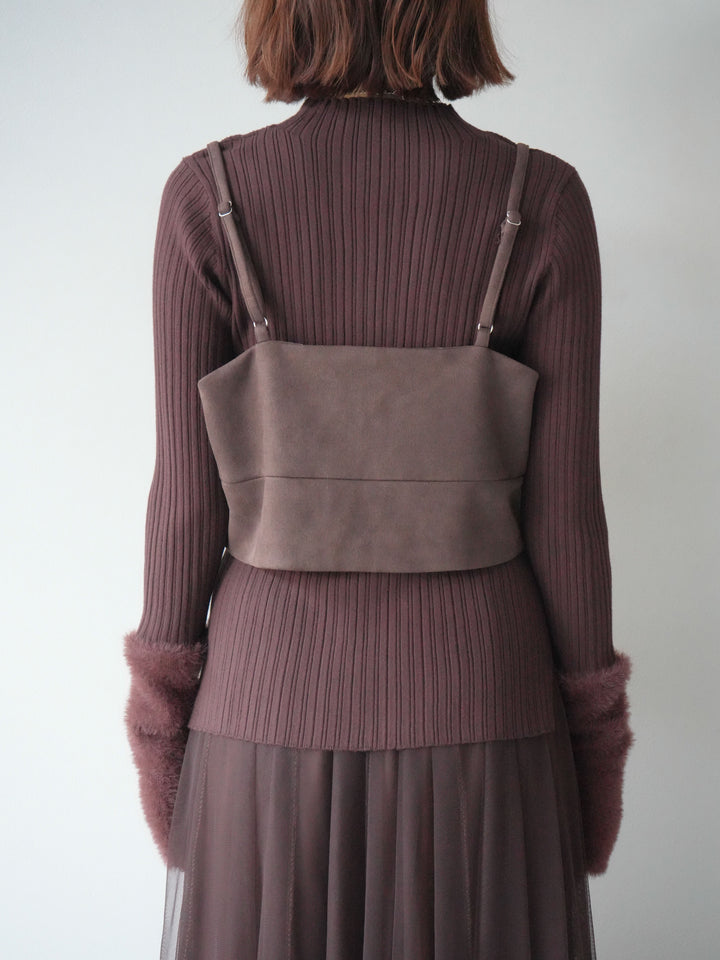 [予約]スウェードビスチェ/ブラウン