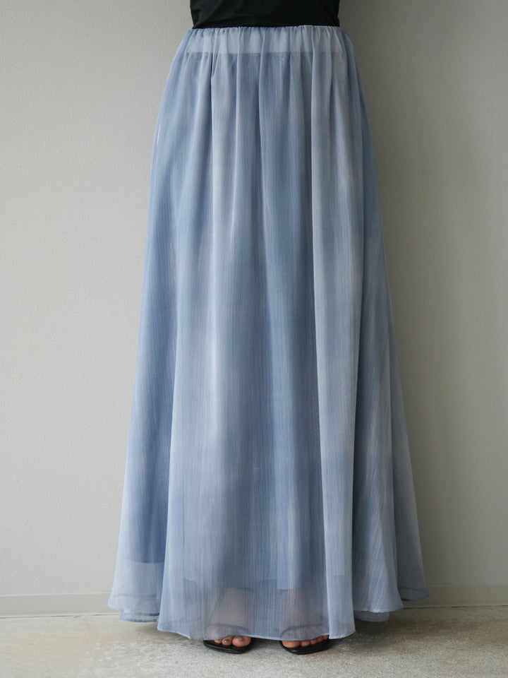 [予約]ニュアンスシアーフレアスカート/ブルー