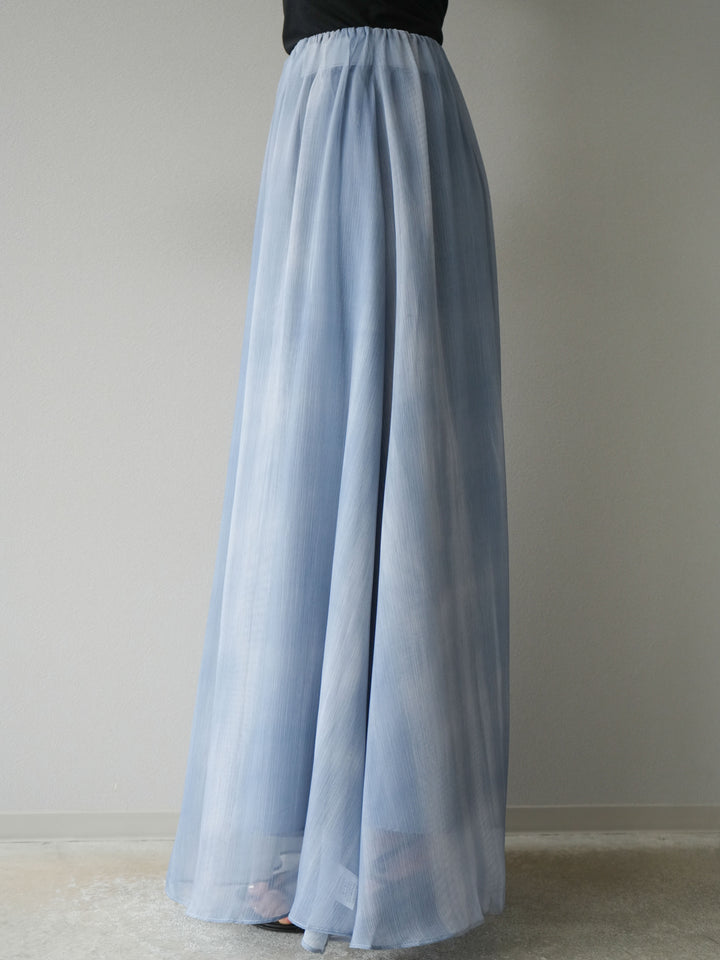 [予約]ニュアンスシアーフレアスカート/ブルー