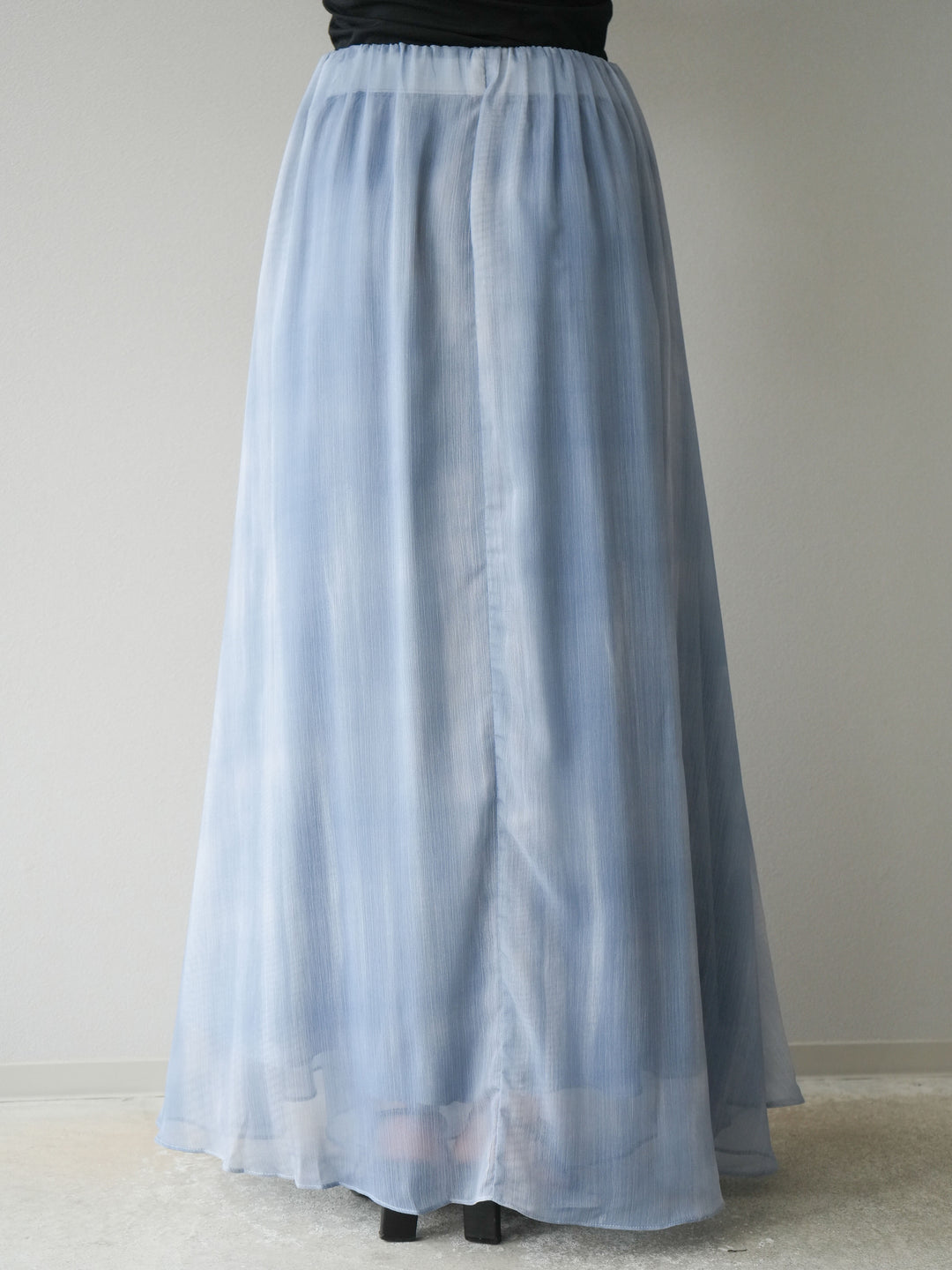 [予約]ニュアンスシアーフレアスカート/ブルー